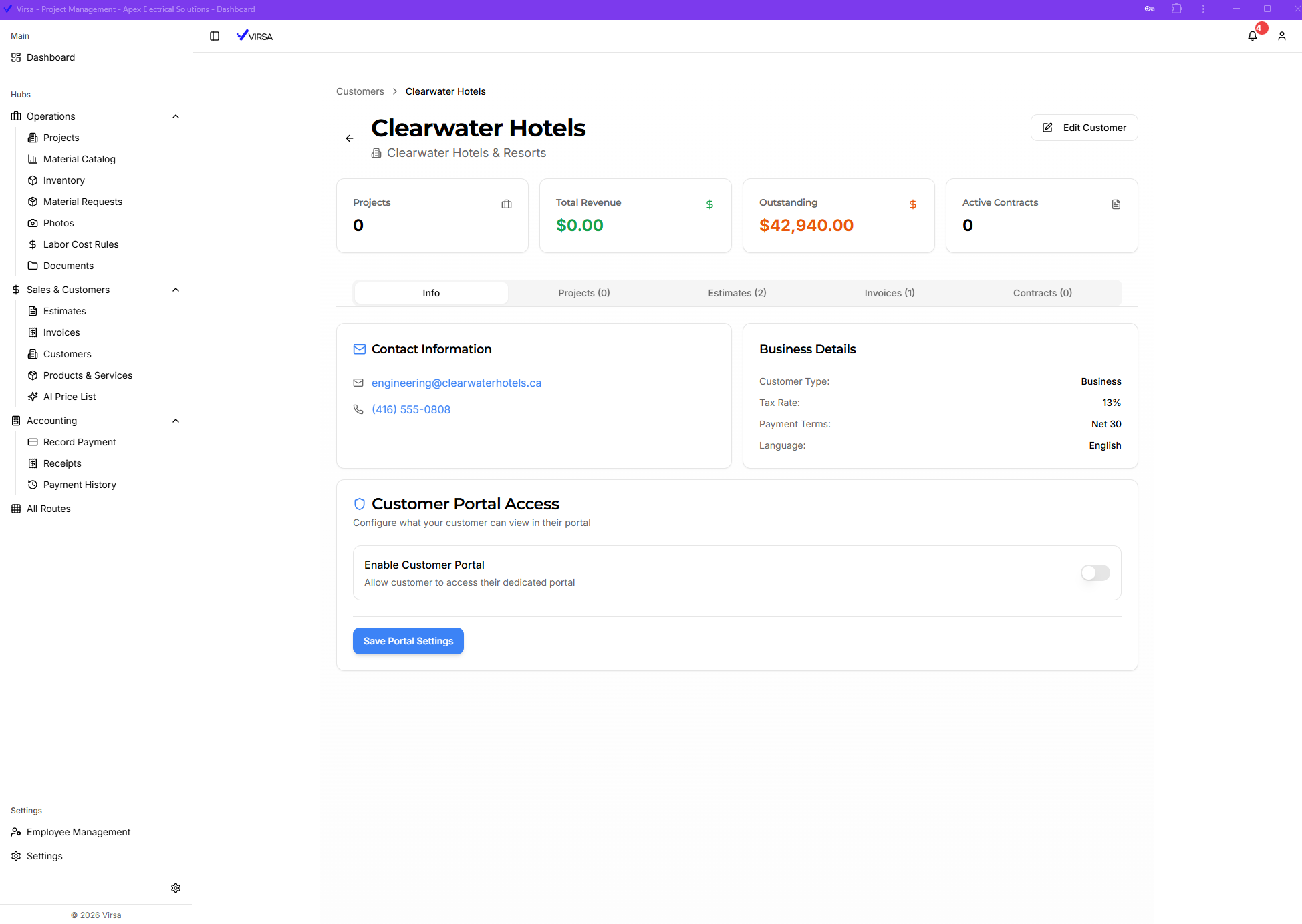Virsa customer management